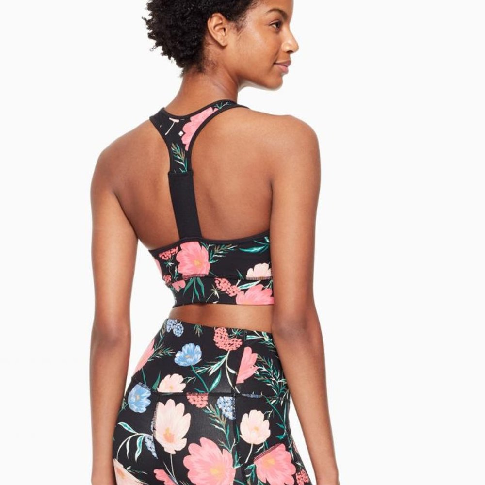 KATE SPADE Blossom Floral-print Racerback Bra - Picture 3 of 4